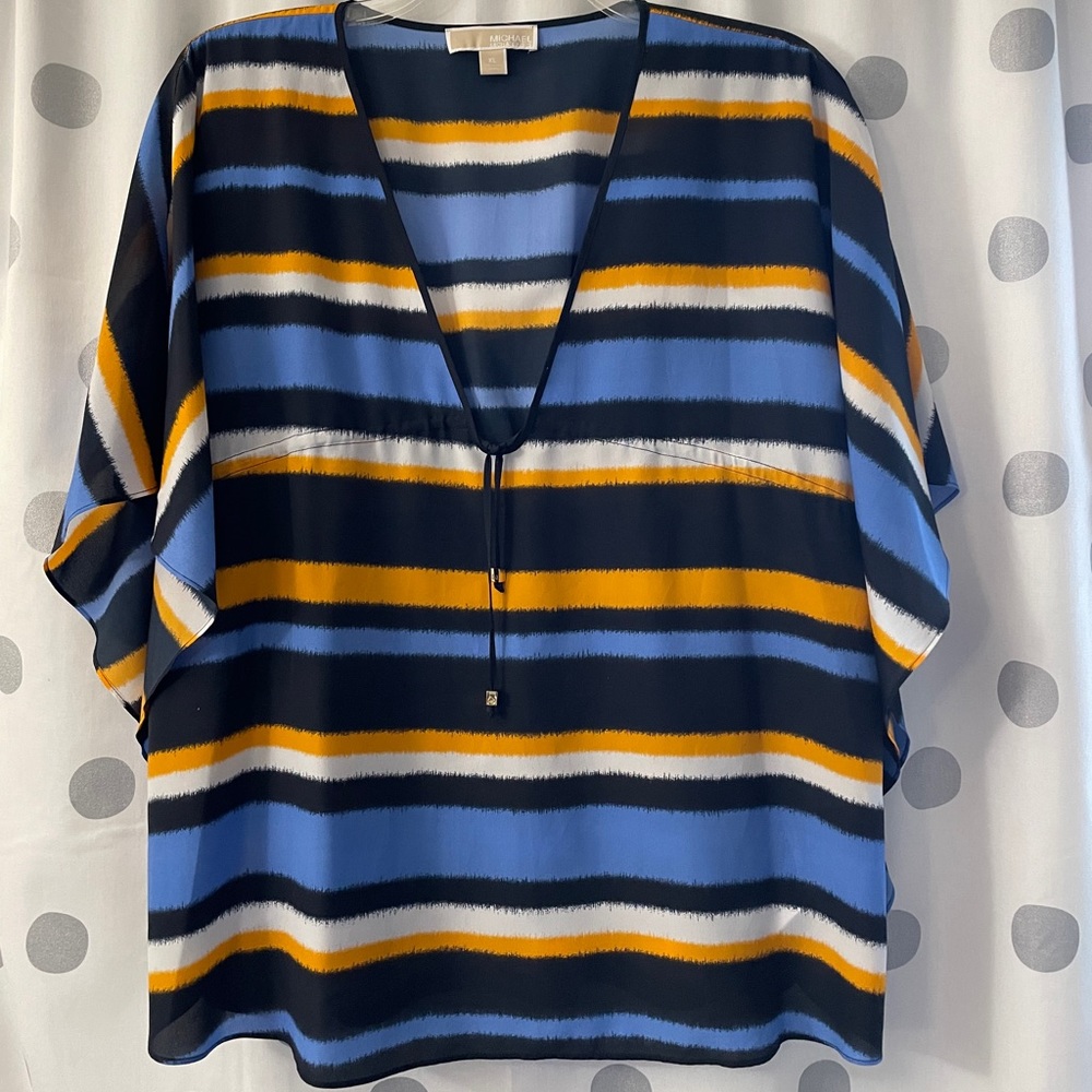 Michael Kors Striped Cape Top